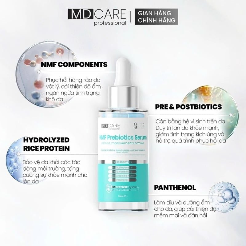 Serum MD CARE Professional Cân Bằng Lợi Khuẩn & Hỗ Trợ Phục Hồi Da NMF Prebiotics Serum Refined Improvement Formula