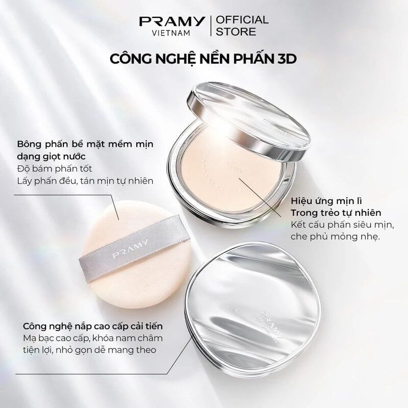 Phấn Phủ Pramy Chống Nắng Kiềm Dầu Flawless Uv Pressed Powder SPF50+ PA++++ 7g