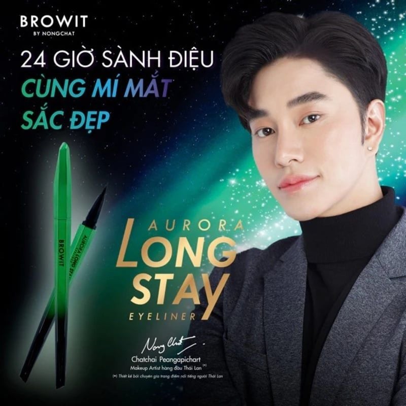 Bút Kẻ Mắt Lâu Trôi Siêu Mảnh Browit Aurora Long Stay Eyeliner 0.5g