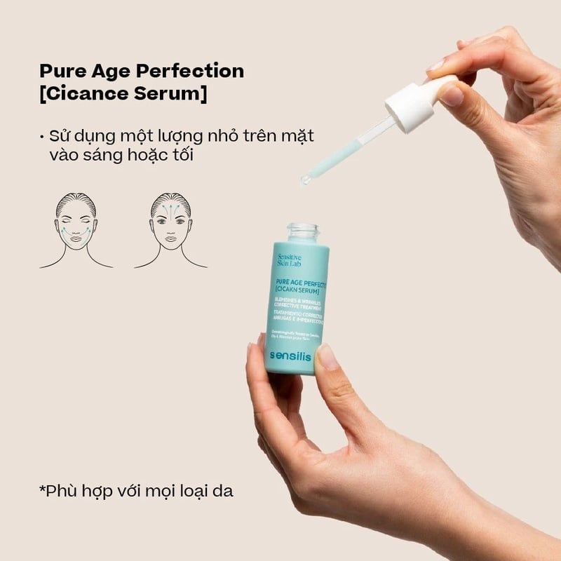 Serum Cải Thiện Nếp Nhăn & Khuyết Điểm Da Sensilis Pure Age Perfection [Cicakn Serum] 30ml