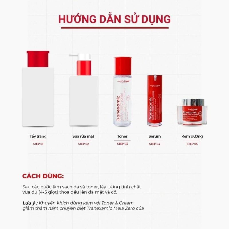 Tinh Chất Angel's Liquid Hỗ Trợ Giảm Thâm Nám Tranexamic Mela Zero Ampoule 30ml (Red Version)