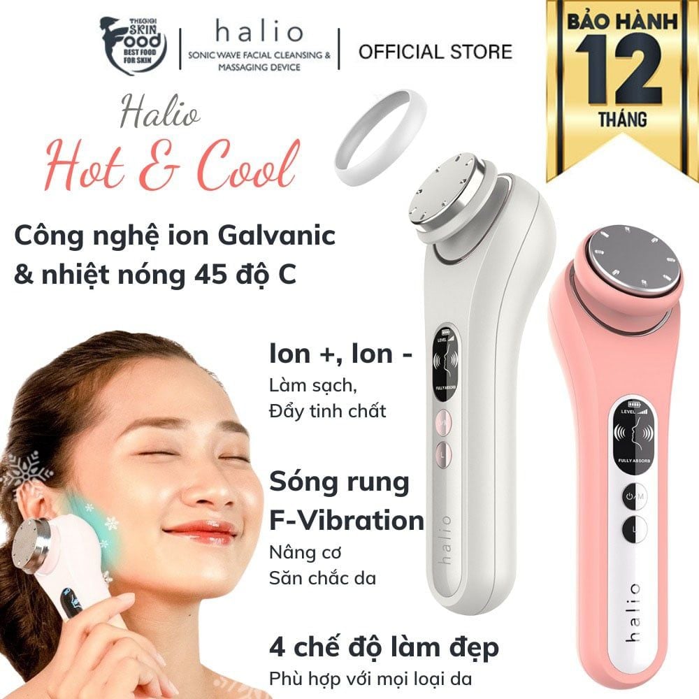 Máy Đẩy Tinh Chất Halio Hỗ Trợ Dưỡng Trắng Nóng Lạnh Ion Hot & Cool Beauty Device