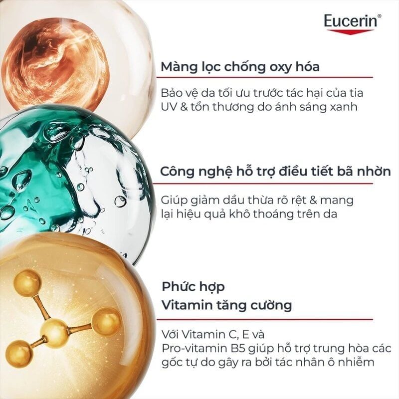 Serum Chống Nắng Eucerin Kiểm Soát Dầu Sun Serum Oil Control SPF50+ PA++++ 30ml