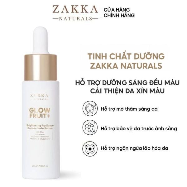  Serum Vitamin C Hỗ Trợ Dưỡng Sáng, Đều Màu Da Zakka Naturals GlowFruit+ Brightening Radiance Concentrate Serum 20ml 