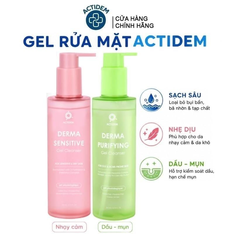 Gel Rửa Mặt Actidem Derma Gel Cleanser 150ml/200ml
