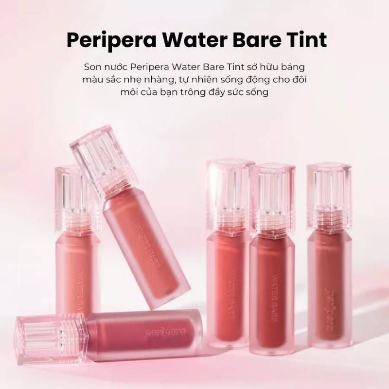 Son Tint Lâu Trôi, Bóng Nhẹ Peripera Water Bare Tint 3.7g