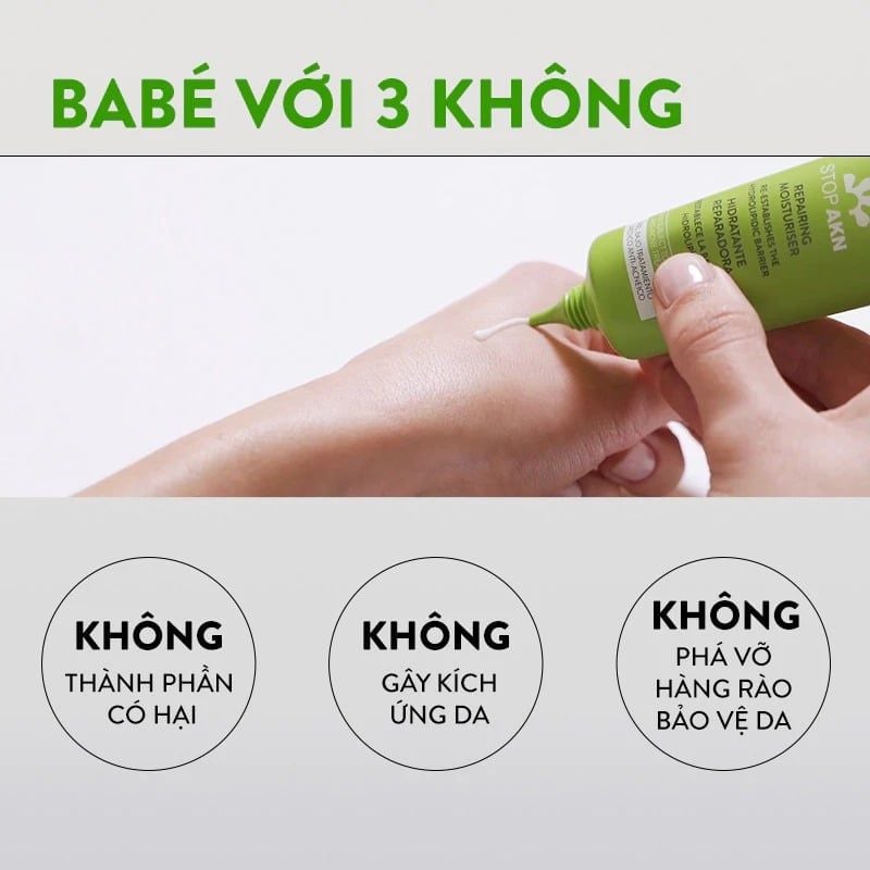 Kem Dưỡng LABORATORIOS BABÉ Hỗ Trợ Phục Hồi Cho Da Mụn Stop Akn Repairing Moisturiser 50ml