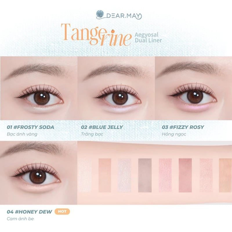 Bút Kẻ Bọng Mắt Hai Đầu Dearmay Tangerine Aegyosal Dual Liner 0.5gx2