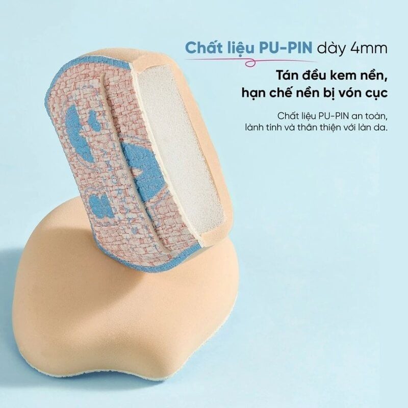 Bộ Cọ Tán Nền & Bông Mút Amortals Tiên Cá Đầu Vát, Che Phủ Tự Nhiên Fish Tail Slim Arc Foundation Brush