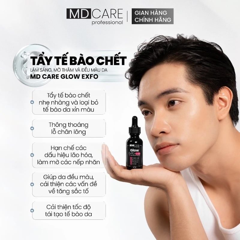 Tẩy Tế Bào Chết Hỗ Trợ Làm Sáng, Mờ Thâm Và Đều Màu Da MD CARE Professional Glow Exfo For Rough Bumpy Skin 30ml