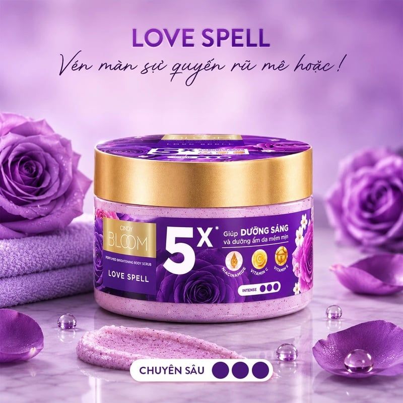 Tẩy Tế Bào Chết Cindy Bloom Hỗ Trợ Dưỡng Sáng Da Hương Nước Hoa 220g