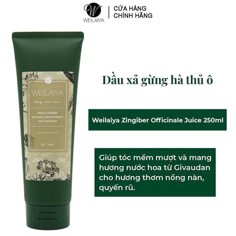 Dầu Xả Dưỡng Ẩm Tóc, Chiết Xuất Gừng, Hà Thủ Ô Weilaiya Ginger Conditioner 250ml