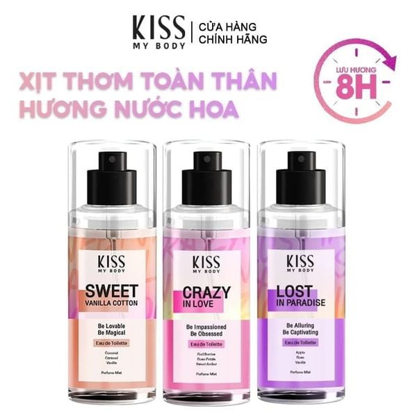 Xịt Thơm Toàn Thân Hương Nước Hoa Kiss My Body Mist 88ml 