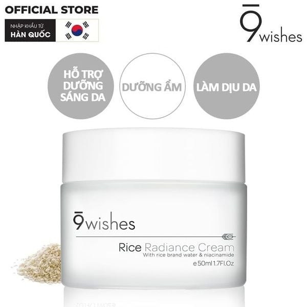  Kem Dưỡng Ẩm 9 Wishes Hỗ Trợ Làm Sáng Da Chiết Xuất Gạo Rice Radiance Cream 50ml 