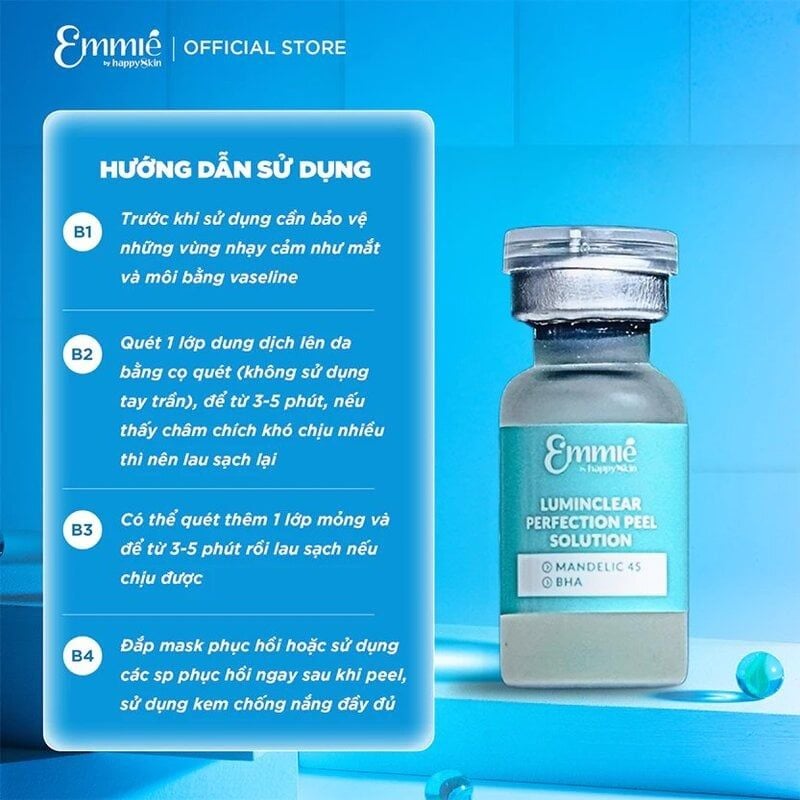 Dung Dịch Peel Da, Căng Bóng Da & Ngừa Mụn Emmié by Happyskin Luminclear Perfection Peel Solution 2ml
