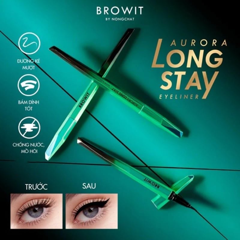 Bút Kẻ Mắt Lâu Trôi Siêu Mảnh Browit Aurora Long Stay Eyeliner 0.5g