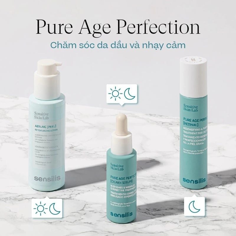 Tinh Chất Dưỡng Sensilis Ban Đêm Cải Thiện Lão Hóa & Khuyết Điểm Da Pure Age Perfection [Retinal] 50ml