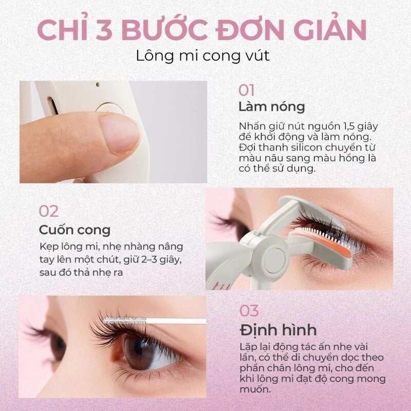 Kẹp Bấm Mi Điện Góc Rộng Mlen Diary Heated Eyelash Curler