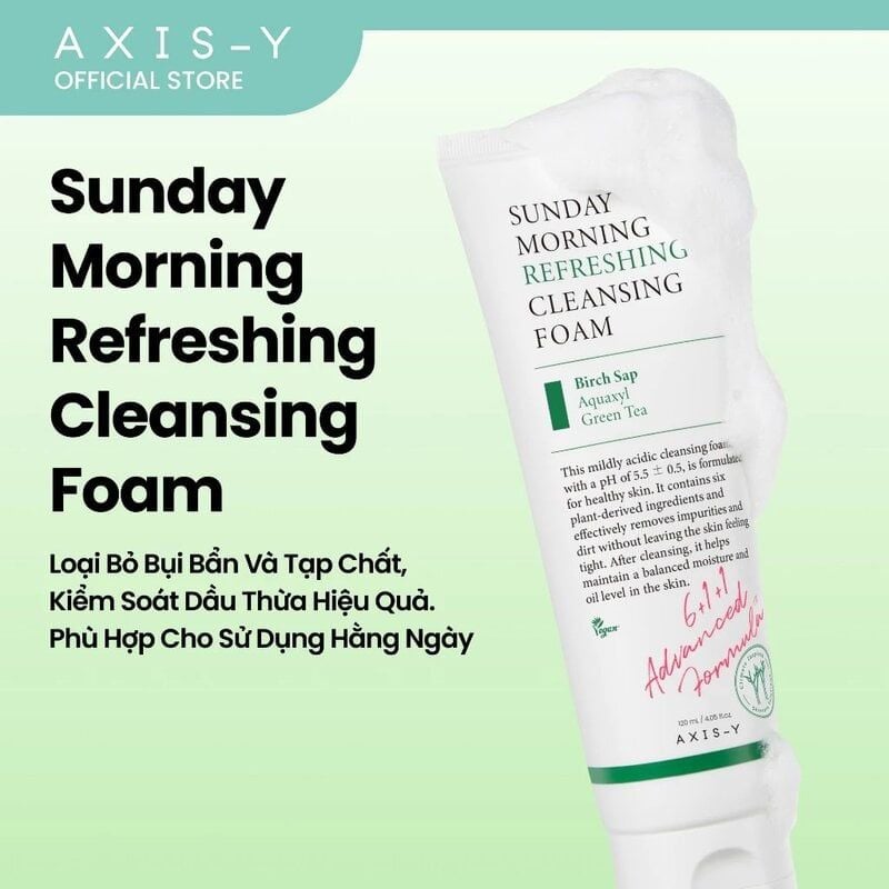 Sữa Rửa Mặt Axis-Y Dịu Nhẹ Sunday Morning Refreshing Cleansing Foam 120ml