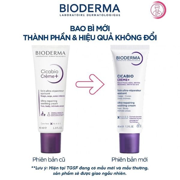  Kem Dưỡng Ẩm Bioderma Làm Dịu, Hỗ Trợ Phục Hồi Da Cicabio Creme+ 40ml 