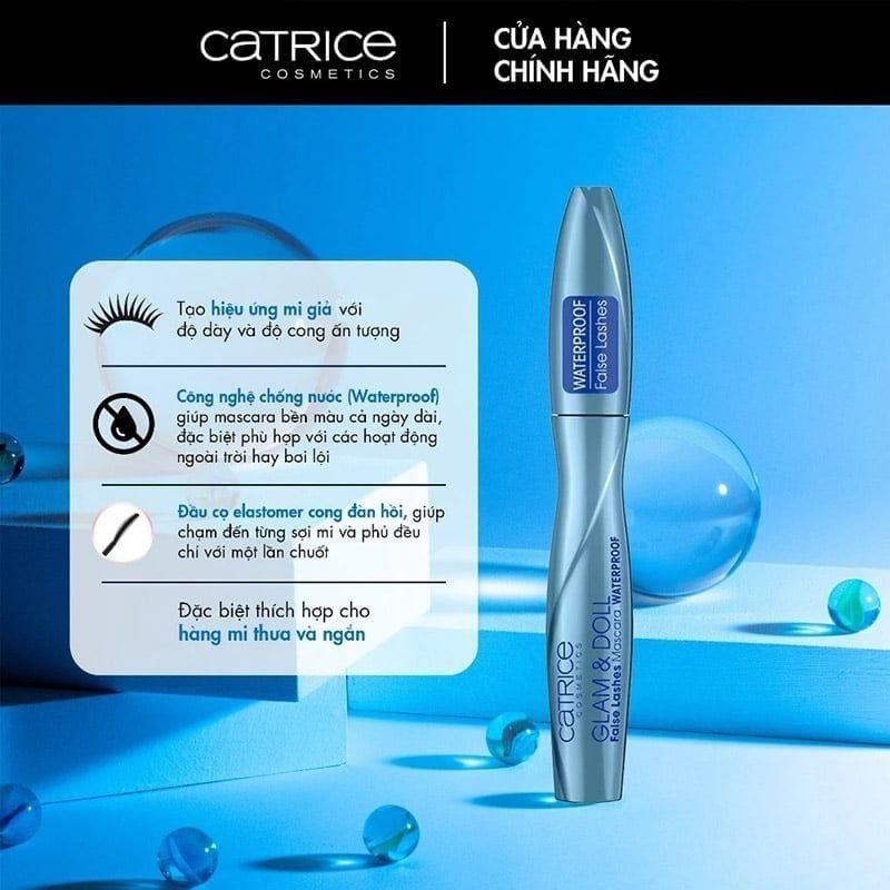 Mascara Catrice Giúp Làm Dày Mi, Không Thấm Nước Glam&Doll False Lashes Mascara 10ml