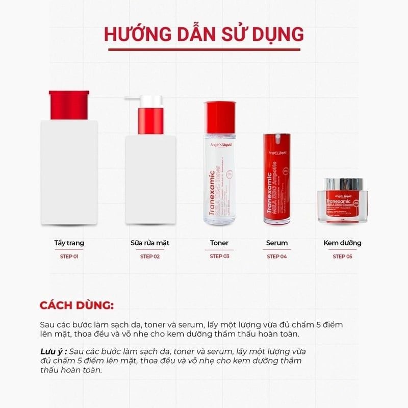 Kem Dưỡng Angel's Liquid Cải Thiện Thâm Nám Tranexamic Mela Zero Cream 50ml (Red Version)