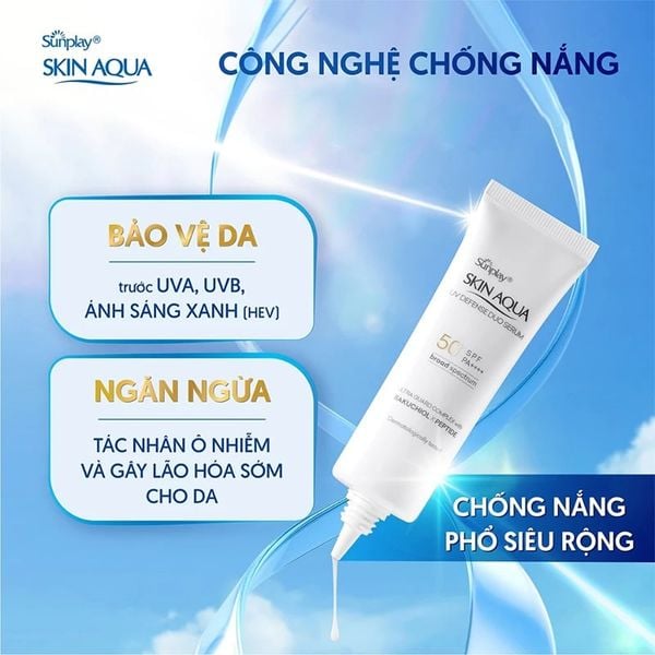  Serum Chống Nắng Sunplay Dưỡng Da Skin Aqua UV Defense Duo Serum SPF 50+/PA++++ 30g 