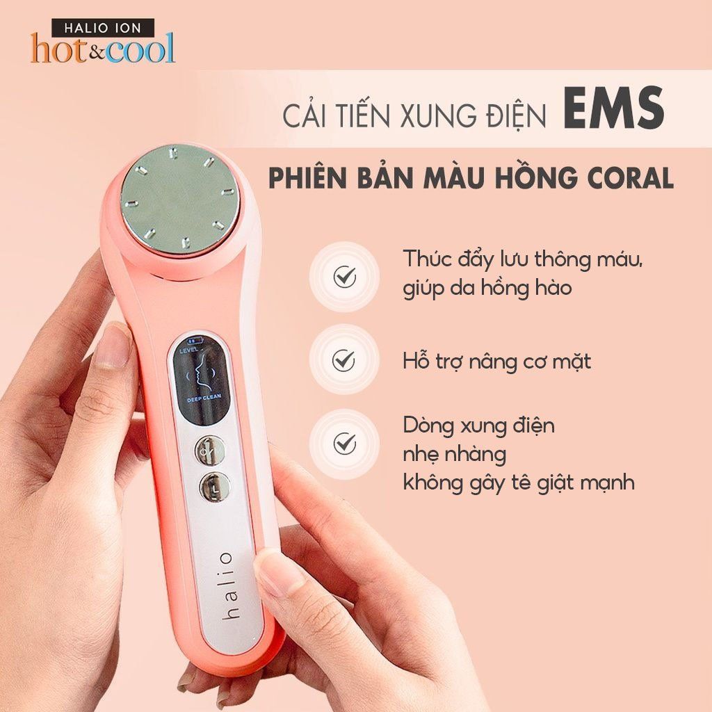 Máy Đẩy Tinh Chất Halio Hỗ Trợ Dưỡng Trắng Nóng Lạnh Ion Hot & Cool Beauty Device