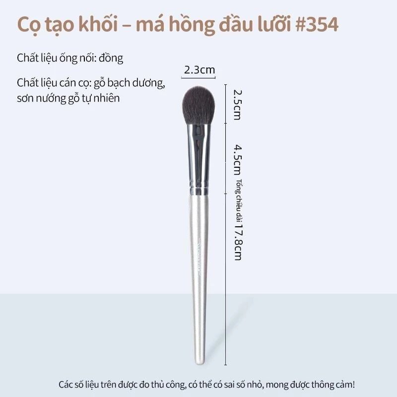 Cọ Má Hồng & Bắt Sáng Guoxiaoniu Rose Gold #354 Tongue-Shaped Highlight & Blush Brush