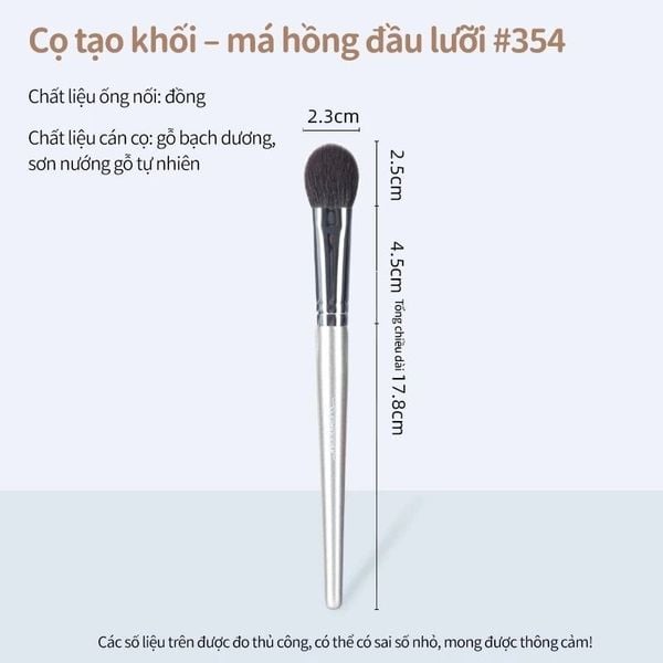  Cọ Má Hồng & Bắt Sáng Guoxiaoniu Rose Gold #354 Tongue-Shaped Highlight & Blush Brush 