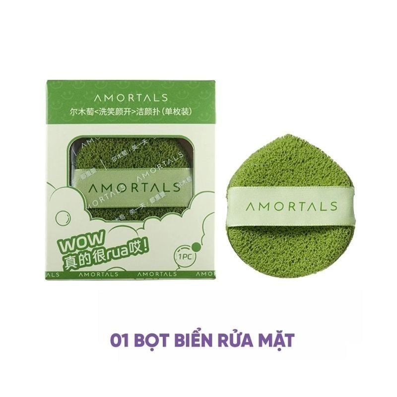 Bông Rửa Mặt Amortals Bọt Biển Wash To Smile Face-washing Puff