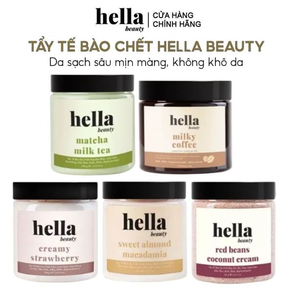  Tẩy Tế Bào Chết Body Hella Beauty Giúp Dưỡng Sáng Da, Mờ Thâm Deluxe Scrub 500g 