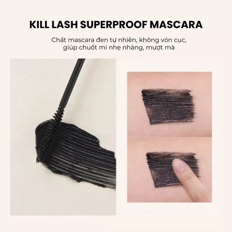 Mascara Giúp Mi Cong, Dài, Dày Tự Nhiên Clio Kill Lash Superproof Mascara 01 Long Curling 7g
