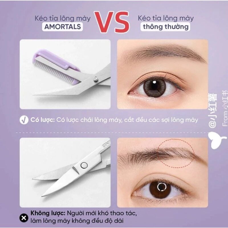 Bộ Dụng Cụ Tỉa Lông Mày Amortals Eyebrow Refining Trimmer 3-Piece Set