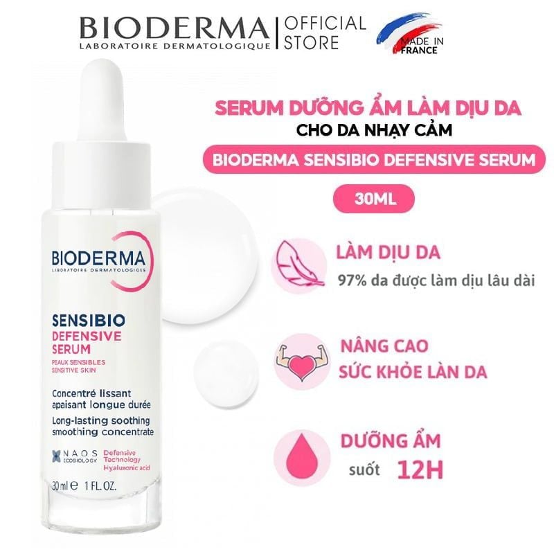 Serum Bioderma Dưỡng Ẩm, Làm Dịu Cho Da Nhạy Cảm Sensibio Defensive Serum 30ml