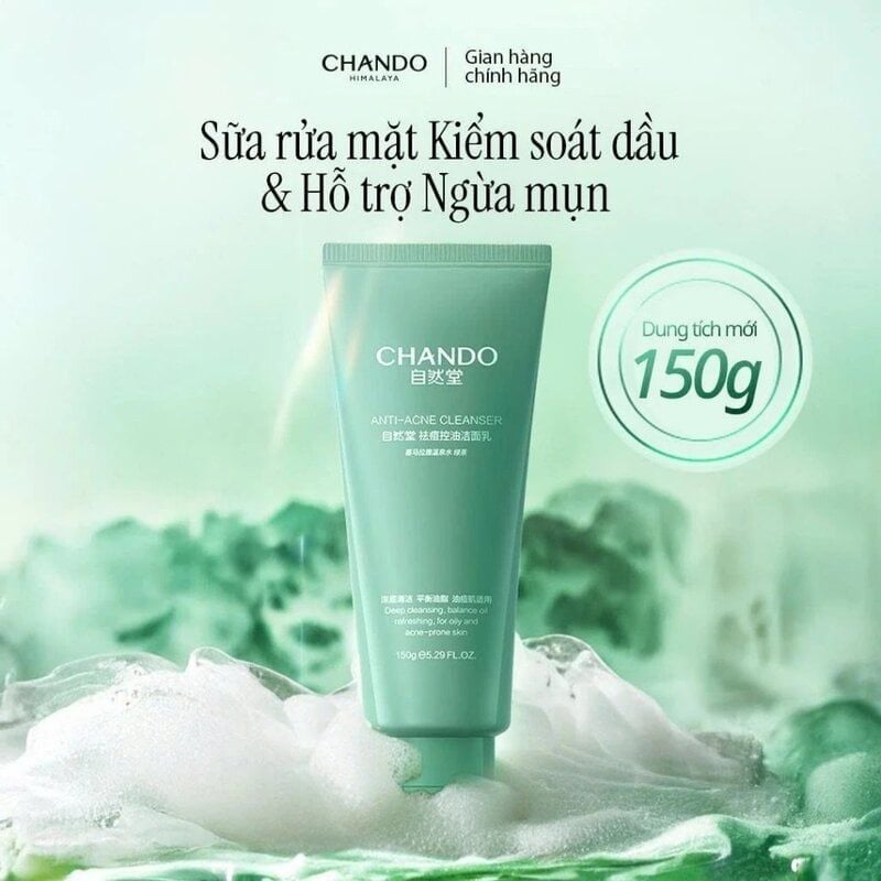 Sữa Rửa Mặt Chando Himalaya Làm Sạch Sâu, Tẩy Trang, Ngừa Mụn Cleanser 150g