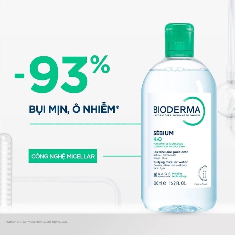Nước Tẩy Trang Bioderma Cho Da Dầu, Da Hỗn Hợp, Da Mụn Sebium H2O