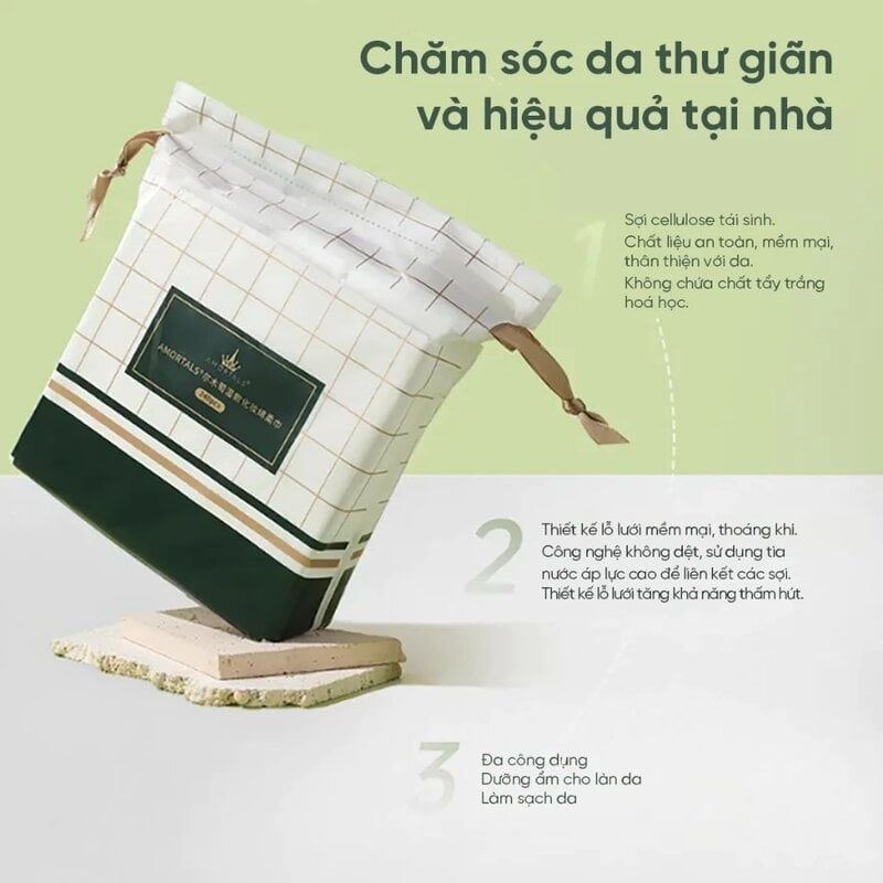 Bông Tẩy Trang Amortals Co Giãn Đắp Lotion Stretchable Cosmetic Cotton Pads