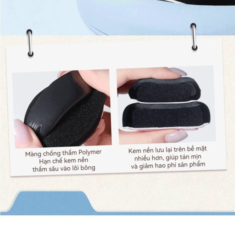 Bộ Bông Mút Trang Điểm Amortals Original Series Black Plus Foundation Puff Set 3pcs (Upgraded Version)