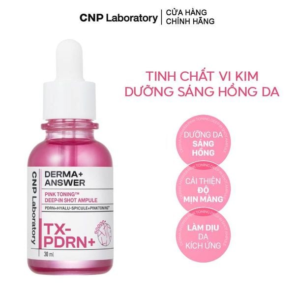  Tinh Chất Vi Kim Dưỡng Sáng Hồng Da CNP Derma Answer Pink Toning Deep In Shot Ampoule 30ml 