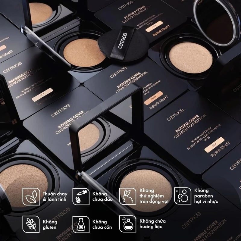 Phấn Nước Chống Nắng Catrice Invisible Cover Cushion Foundation 10g