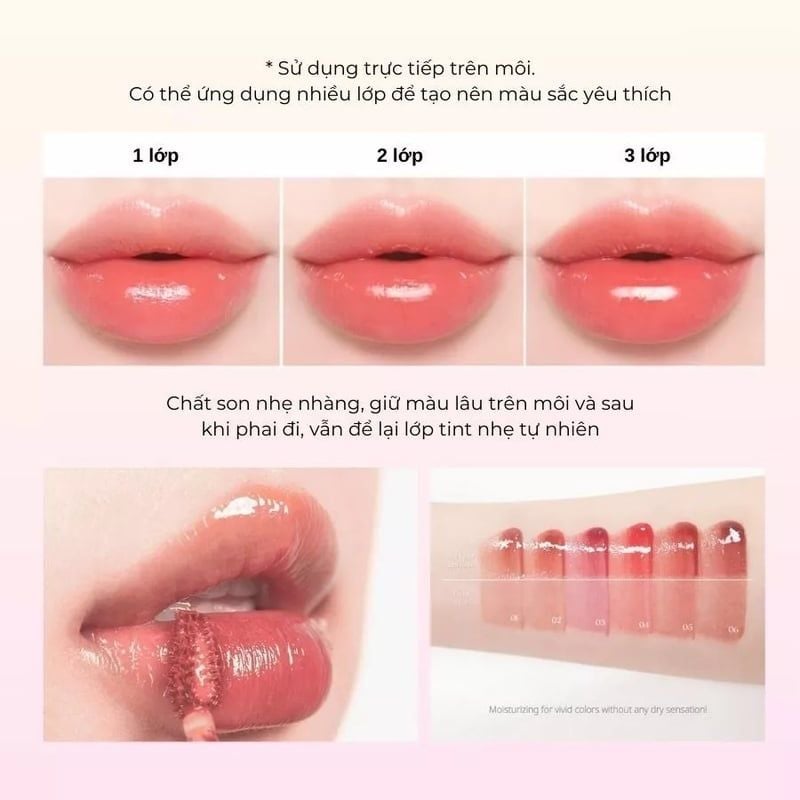 Son Tint Lâu Trôi, Bóng Nhẹ Peripera Water Bare Tint 3.7g