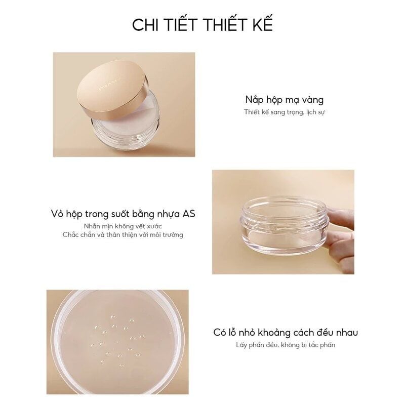 Phấn Phủ Pramy Dạng Bột Kiềm Dầu Sheer Translucent Loose Powder-Travel Size 8g