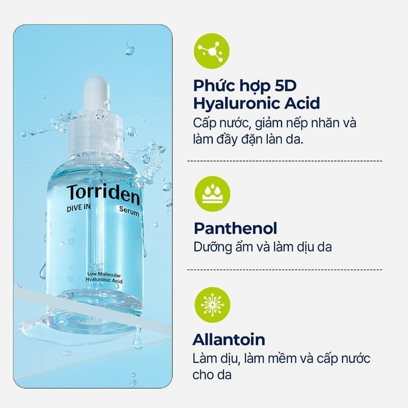 (TEST) Serum Torriden Thuần Chay Cấp Ẩm, Làm Dịu Da Torriden Dive-In Low Molecular Hyaluronic Acid Serum 50ml
