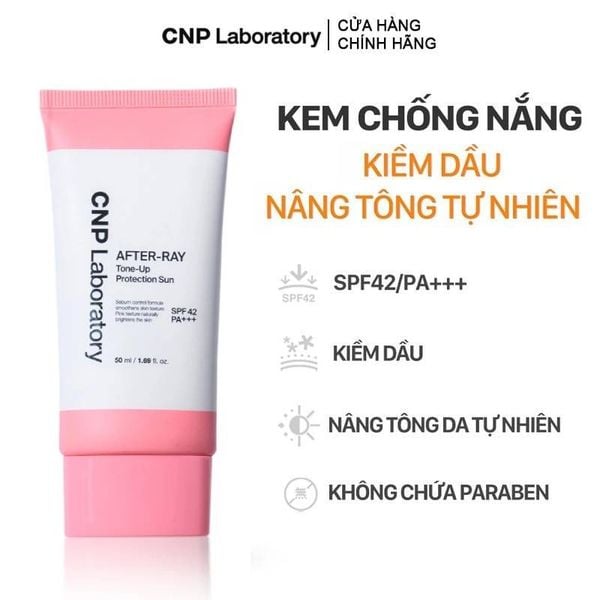  Kem Chống Nắng CNP Kiềm Dầu, Nâng Tông Laboratory After-Ray Tone-Up Protection Sun SPF 42 PA+++ 50ml 