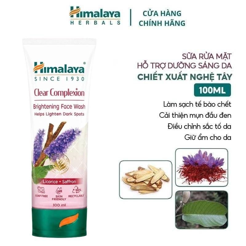 Sữa Rửa Mặt Himalaya Chiết Xuất Nghệ Tây SINCE 1930 Clear Complete Brightening Face Wash 100ml