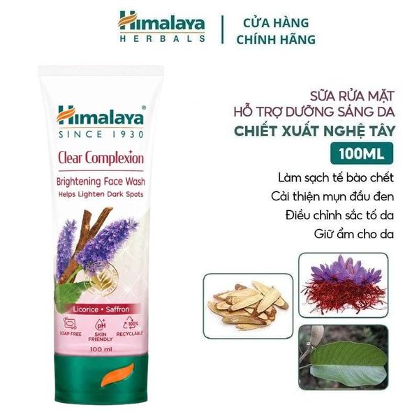  Sữa Rửa Mặt Himalaya Chiết Xuất Nghệ Tây SINCE 1930 Clear Complete Brightening Face Wash 100ml 