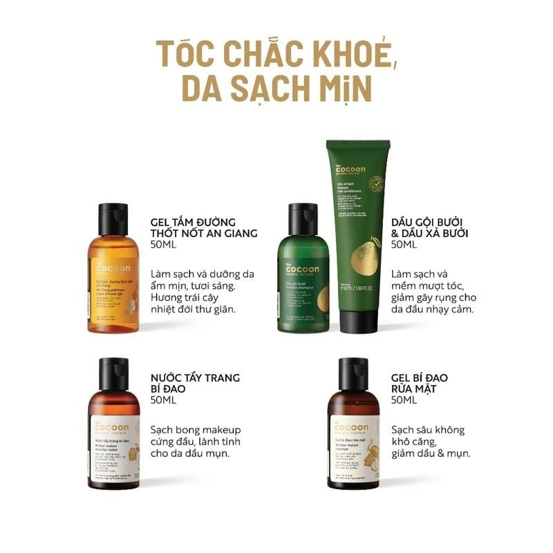 Bộ Chăm Sóc Toàn Diện Cocoon Travel Kit 1: Complete Skincare Set 5pcs