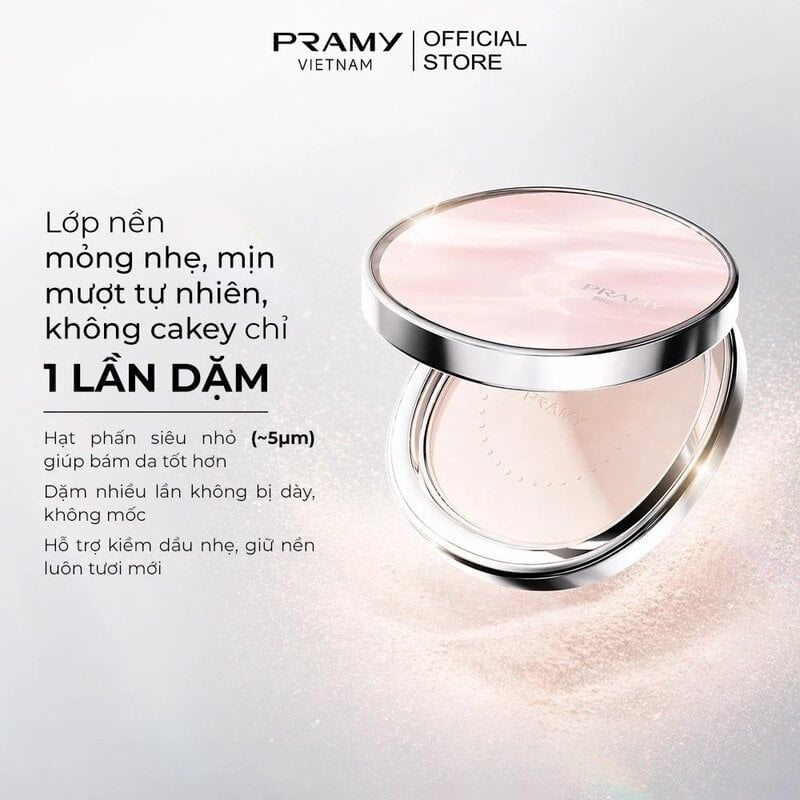 Phấn Phủ Pramy Chống Nắng Kiềm Dầu Mỏng Mịn Sheer Uv Pressed Powder SPF50+ PA++++ 7g