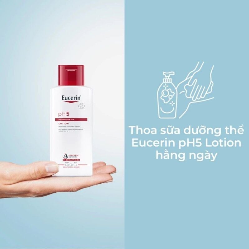 Sữa Dưỡng Thể Cho Da Khô Nhạy Cảm Eucerin pH5 Dry Sensitive Skin Lotion 250ml